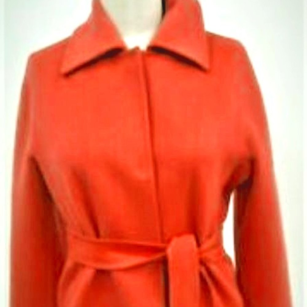 MAX MARA Angora & Wool Blend Crop Coat - Orange!